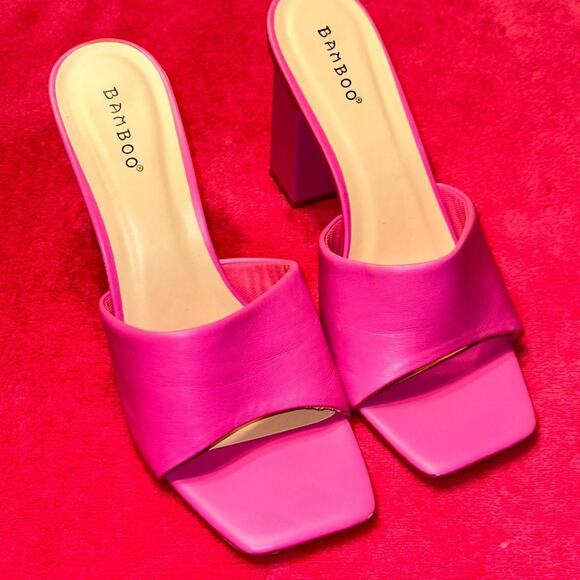 Pink Block Mule Heels - Picture 3 of 3